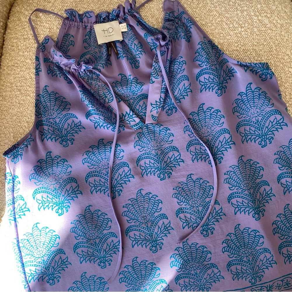 HD in Paris purple silk tank 0